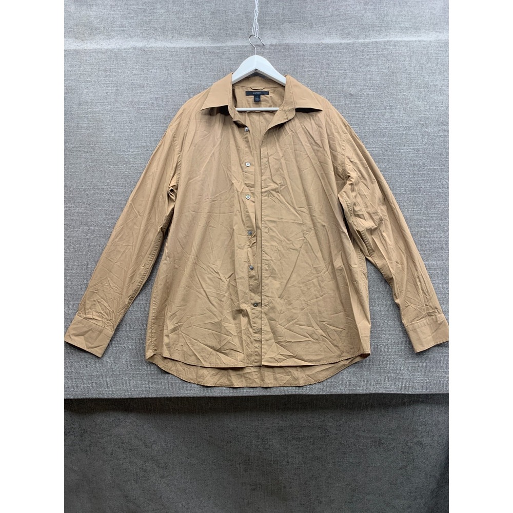 Express Shirt Mens XL Beige Stretch Modern Fit Collared Long Sleeve Button Up